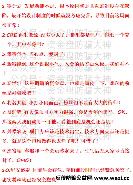 预警！零计划、CRE再生能源、攀智资本、新特能源、泰泽轩、利名共创