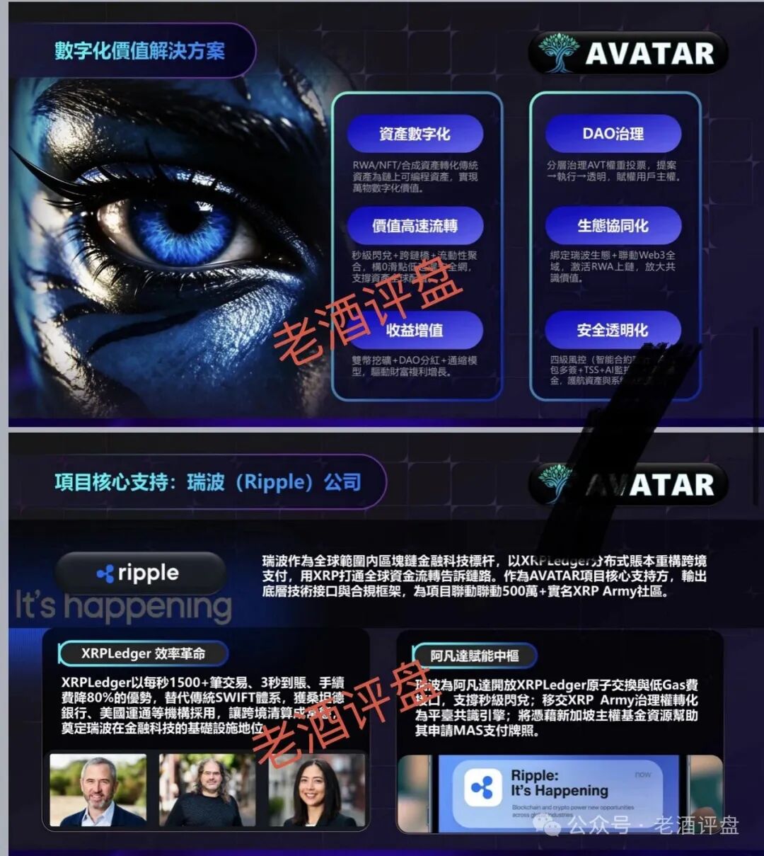 警惕“瑞波背书”AVATAR阿凡达项目：借知名企业包装的资金盘骗局曝光！！