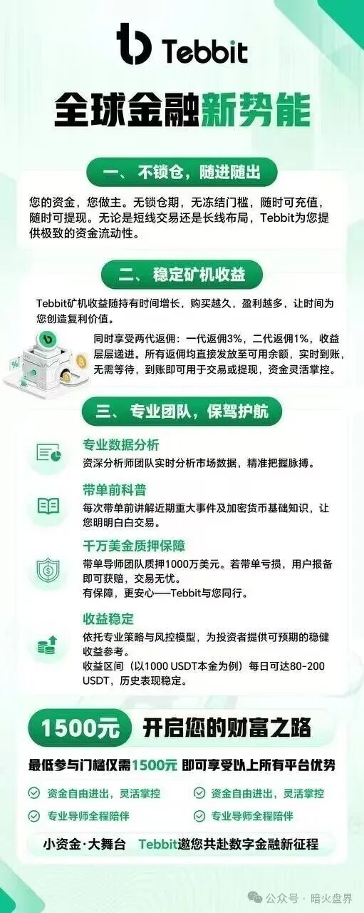 “Tebbit”全球金融新势能，只不过是披着金融外衣的资金盘陷阱，远离！