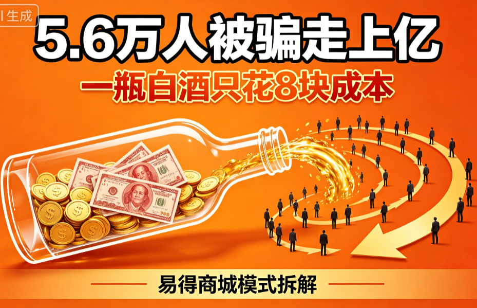 一瓶8元白酒，10个月卷走上亿【易得商城】商业模式解剖与合规红线！